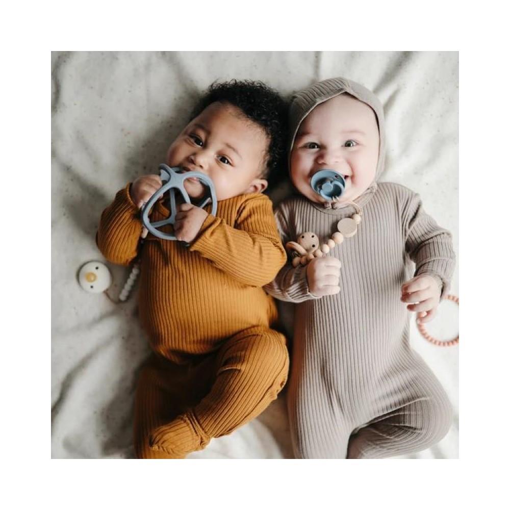 Mushie Beißring Ball, Dove Gray, aus Silikon, BPA-frei