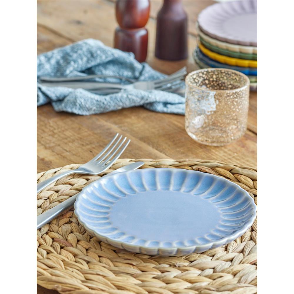 Bloomingville Latina Teller, Blau, 20 cm, Steingut, dänisches Design