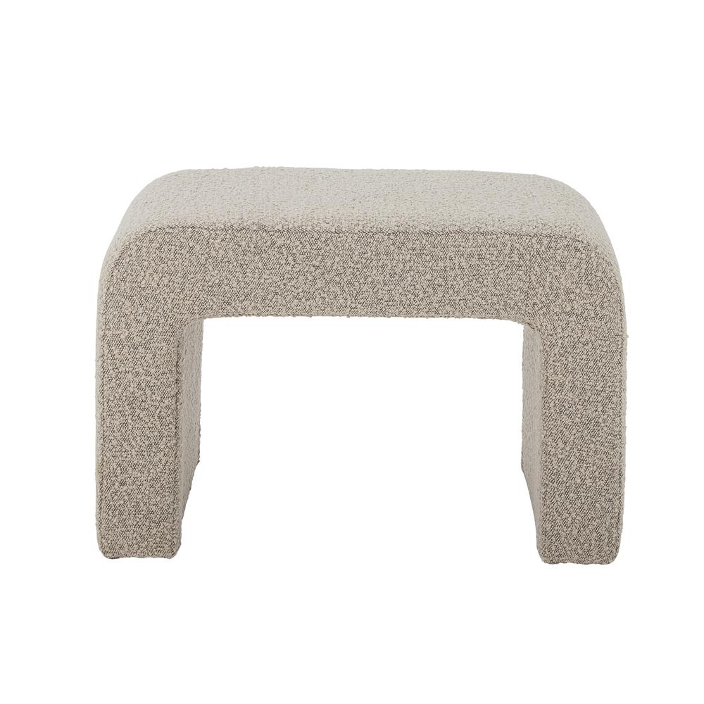 Bloomingville Bobbie Hocker Natur Polyester L70xH45xW40 cm – gemütlicher Bouclé-Hocker