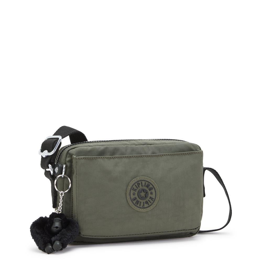 Kipling ABANU S, Kleine Umhängetasche, Green Moss (grün), Schultertasche mit verstellbarem Schultergurt