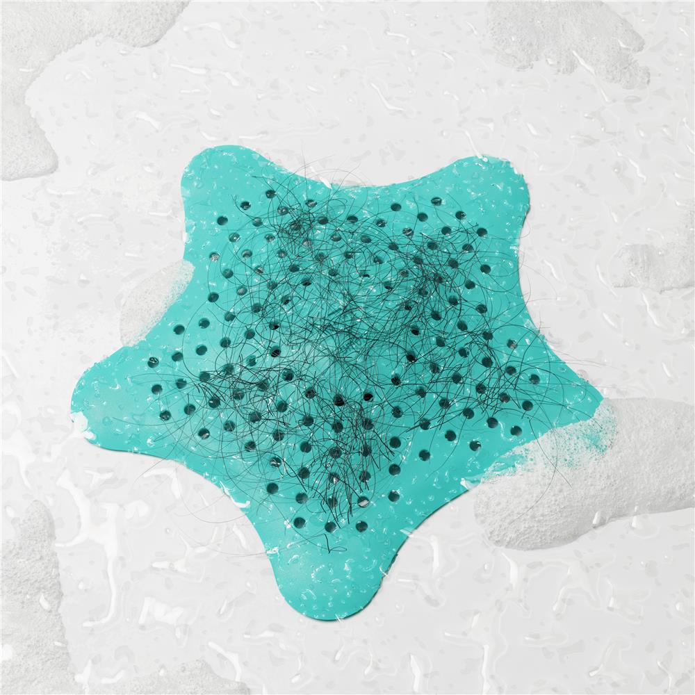 Umbra Starfish Abfluss Haarfänger mit Saugnäpfen, Silikon Abflusssieb, in Türkis