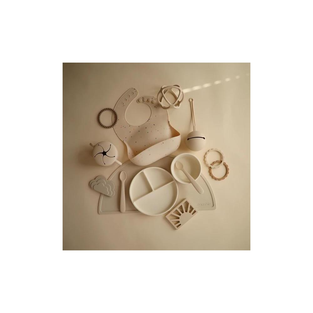 Mushie Beißring Ball, Shifting Sand, aus Silikon, BPA-frei