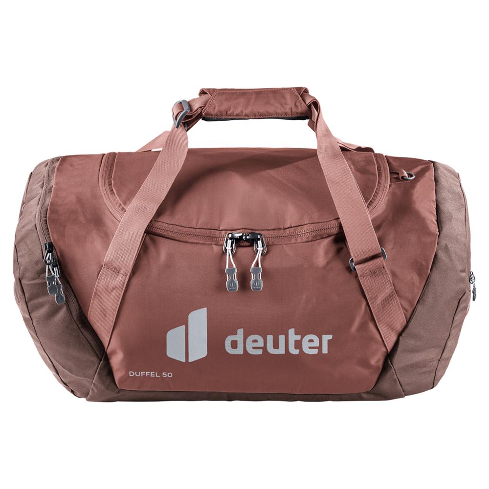 deuter Duffel 50, Reisetasche, caspia-raisin (braun), mit Seitentasche und Netzinnentasche