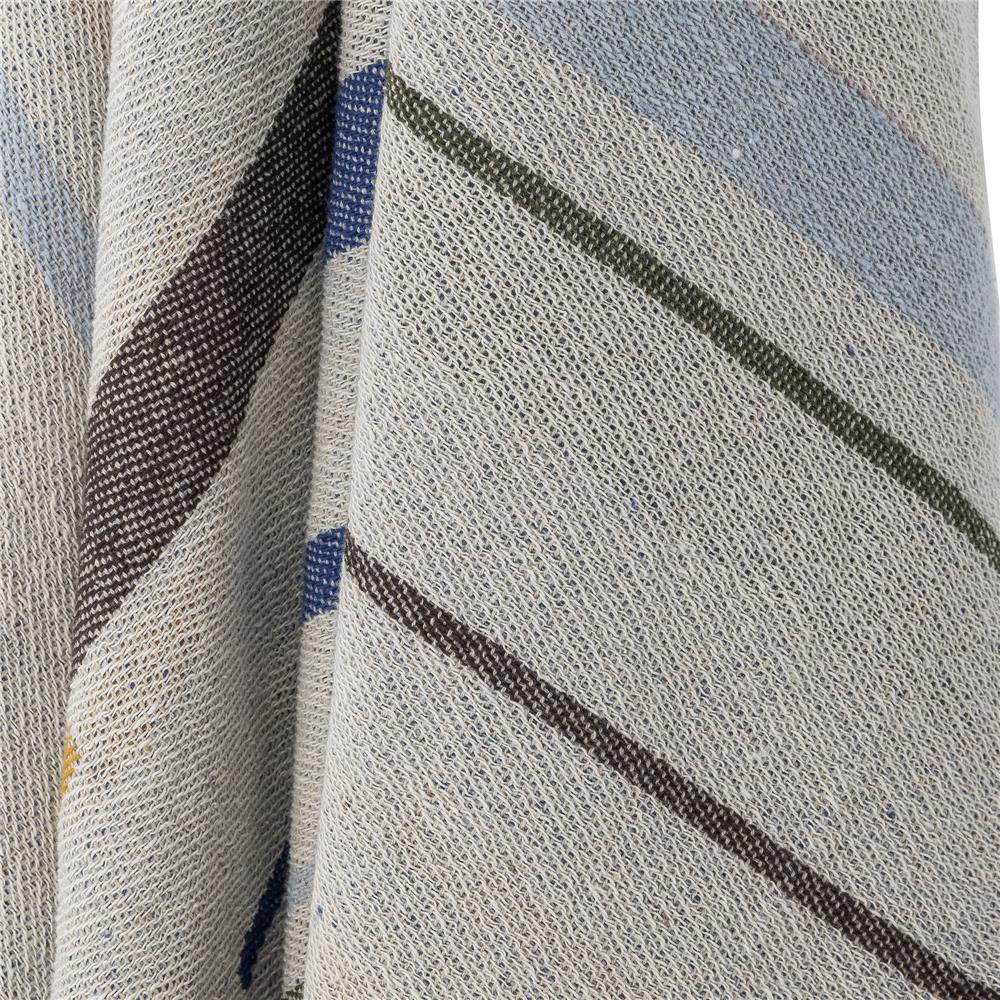 Bloomingville Toscana Decke Blau mit recycelter Baumwolle L160xW130 cm – grafische Decke