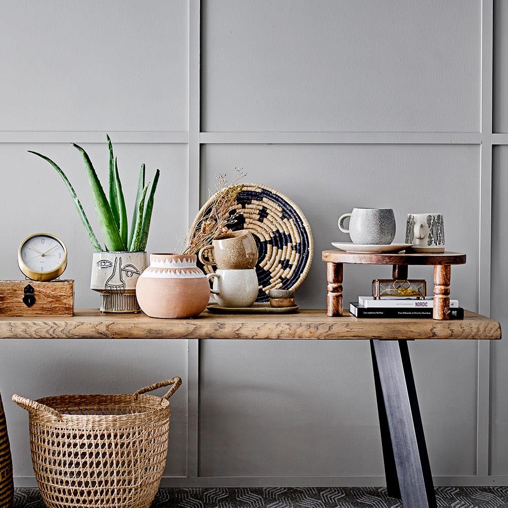 Bloomingville Addison Tassen 3er Set Steingut 500 ml Weiß Grau Braun skandinavisch