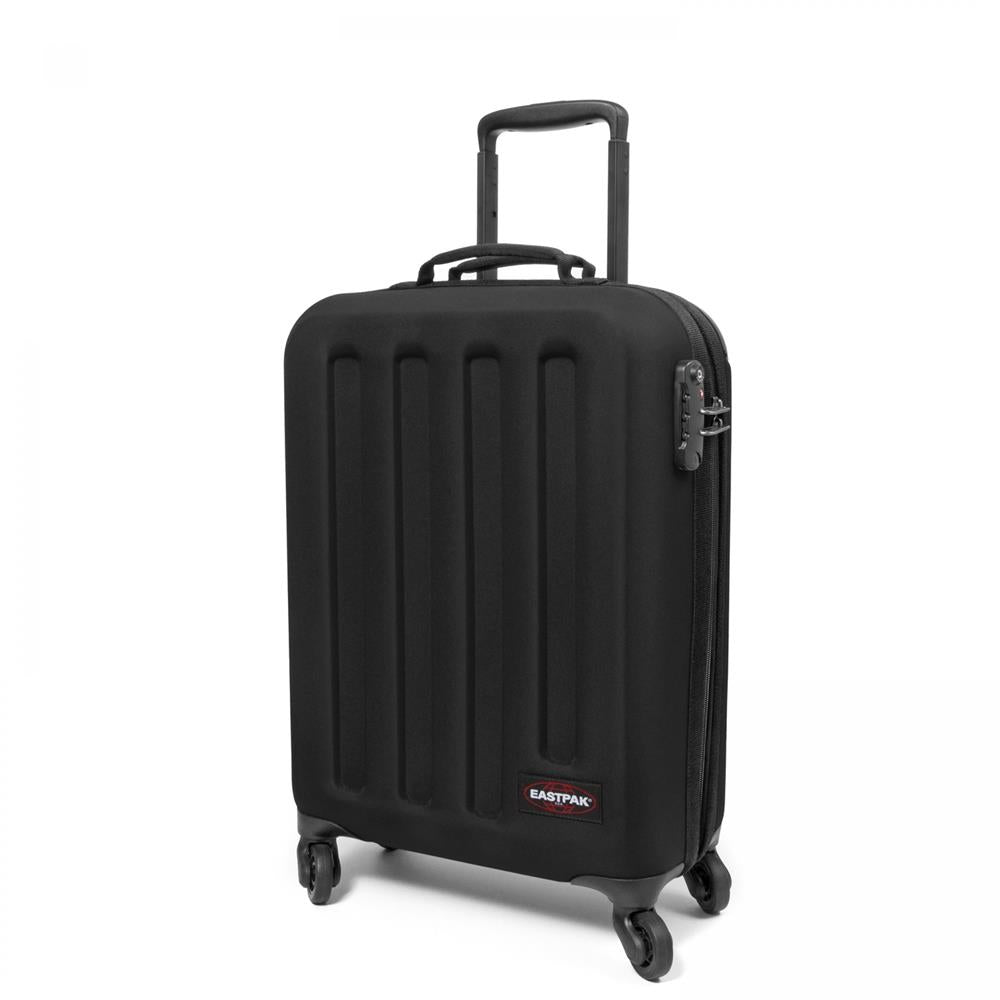 Eastpak TRANZSHELL S, Kleiner Reisetrolley, Black (schwarz), 32L, Rollkoffer mit 4 Rädern und TSA-Schloss