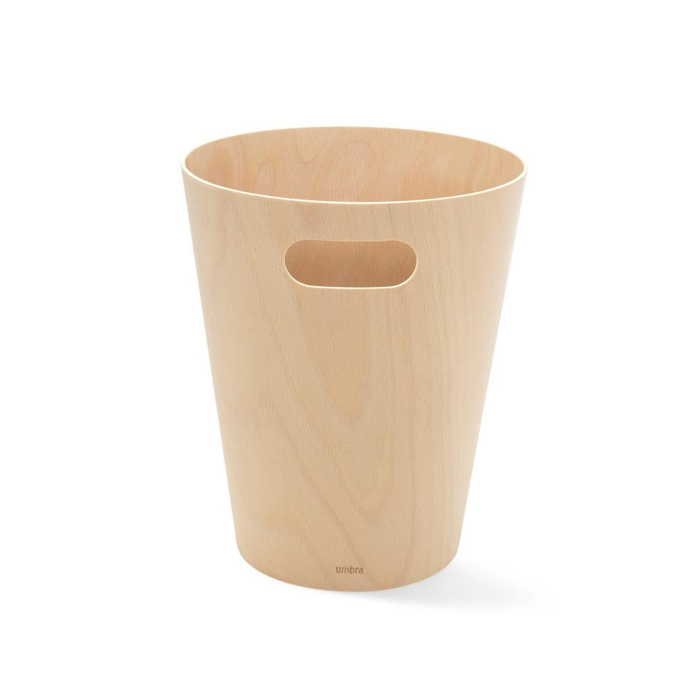 Umbra Woodrow Abfalleimer, Natur/Holz, 7,5 Liter, Zweifarbiger Papierkorb