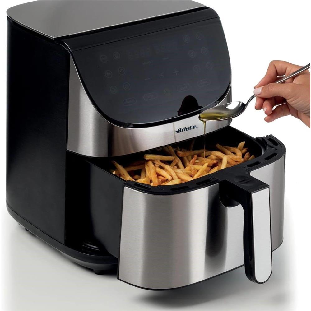 Ariete Airy Fryer Metal, Silber, Heißluftfritteuse, 7L, 1800W