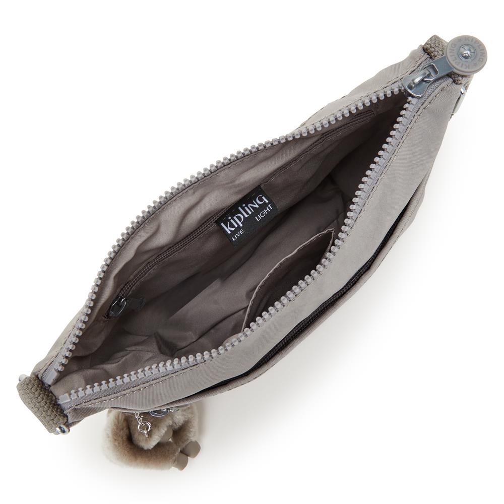 Kipling ARTO S, Kleine Umhängetasche, Grey Gris (grau), Schultertasche mit Reißverschluss