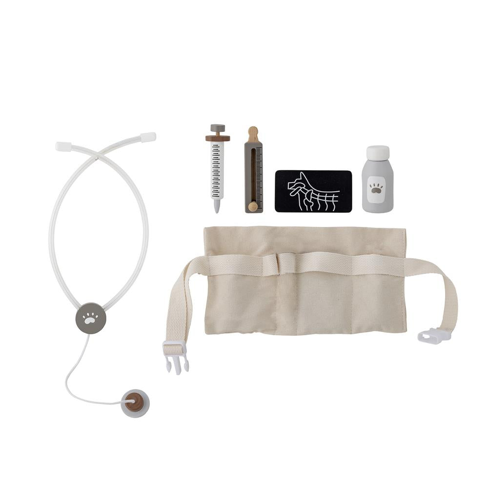Bloomingville MINI Doran Arzt Spielset Holz grau 6-teilig ab 3 Jahren