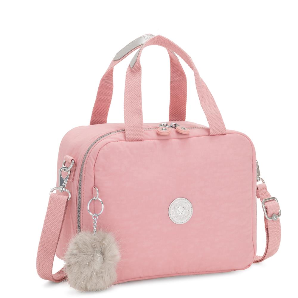 Kipling MIYO, Große Lunchbox, Bridal Rose (rosa), Frühstückstasche mit Trolleyschlaufe