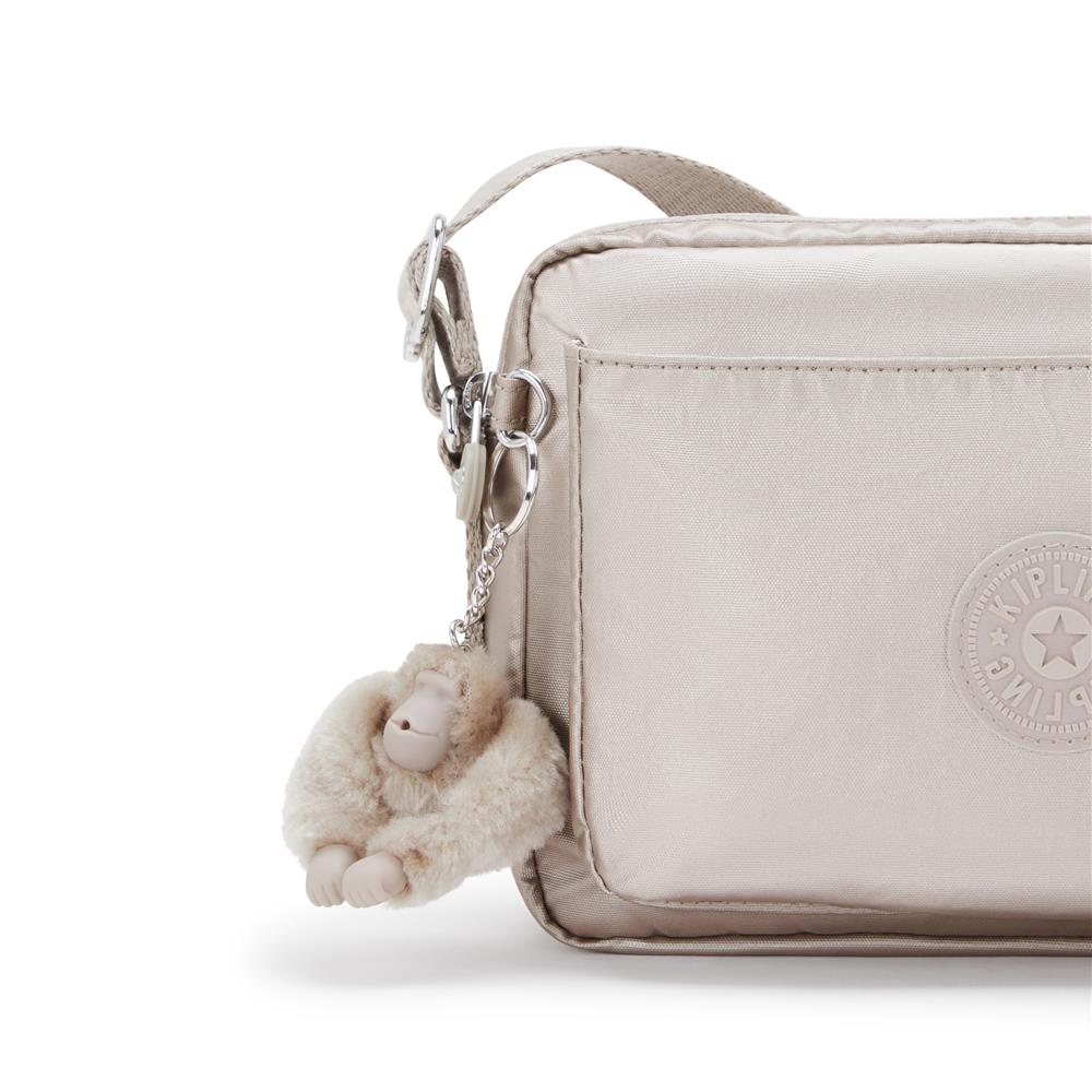 Kipling ABANU M, Mittelgroße Umhängetasche, Metallic Glow (beige), 4L, Schultertasche