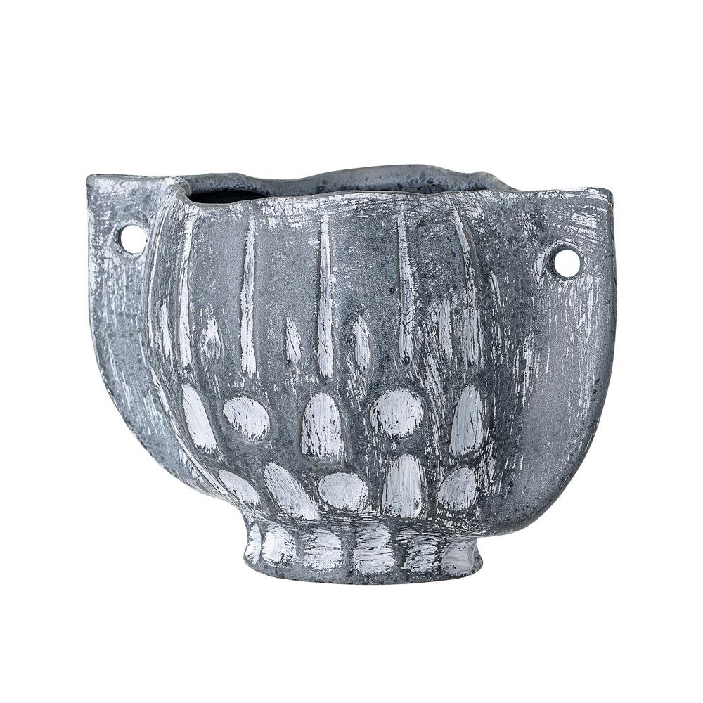 Bloomingville Oney Blumentopf Steingut Blau 26 x 17,5 x 18,5 cm Übertopf Dänisches Design