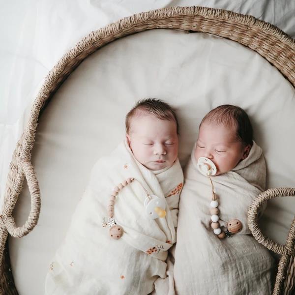 Mushie Musselin-Baby-Wickeldecke, Fog, Pucktuch aus 100% Bio-Baumwolle