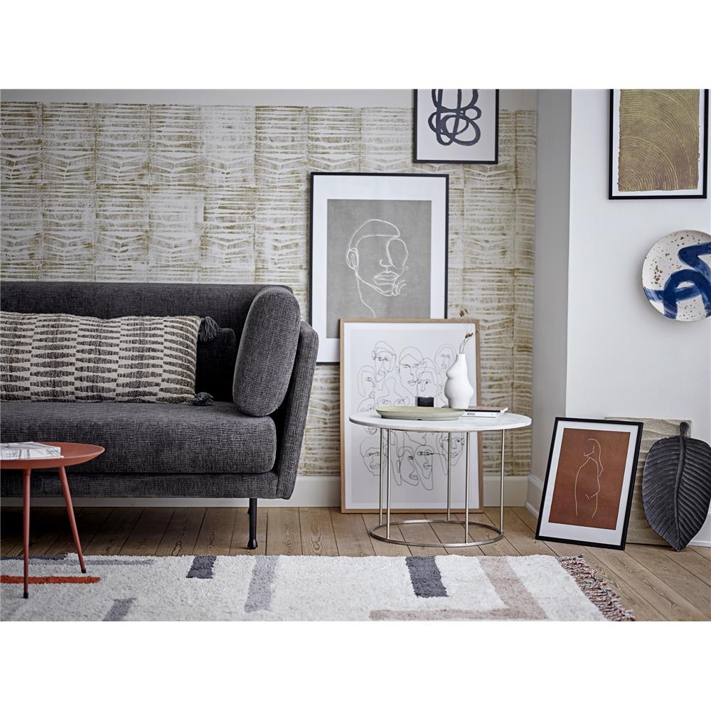 Bloomingville Ozcar Wanddekoration, blauer Steingut-Teller, nordisches Design