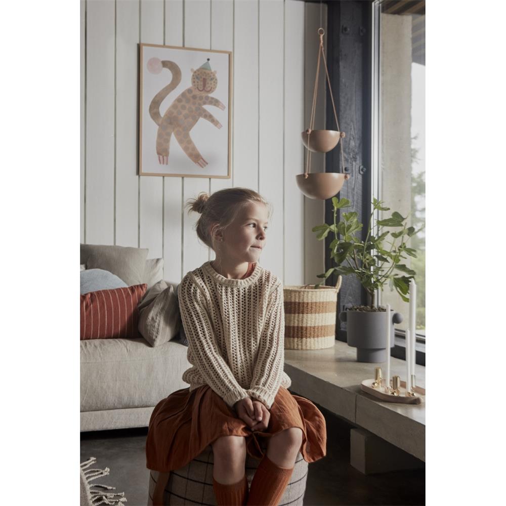 OYOY Inka Kana Blumentopf Large 30 x 23 cm Anthrazit Keramik Übertopf Pflanztopf Dekotopf