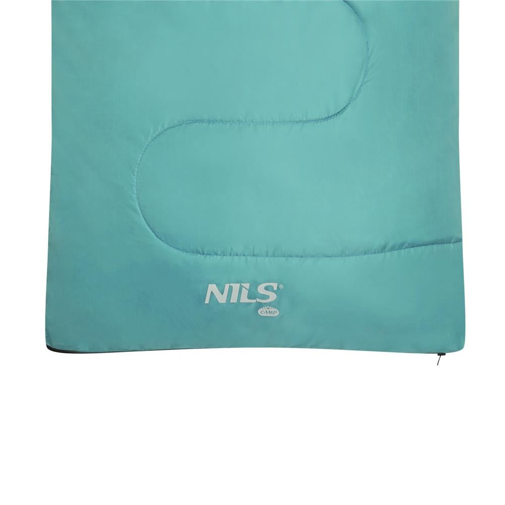 NILS CAMP Schlafsack Größe L Grün-Grau - leichter Sommerschlafsack für Camping, Reisen & Outdoor