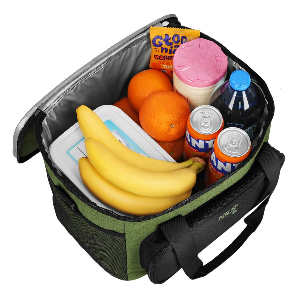 NILS CAMP Kühltasche 20L in Grün - kompakte Thermotasche für Picknick, Camping & Alltag