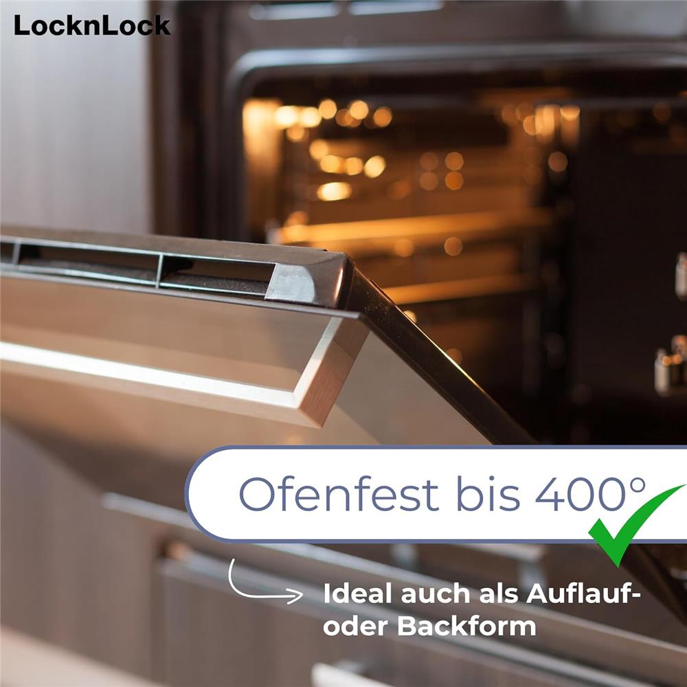 LocknLock OVEN GLASS Frischhaltedose 500 ml, ofenfest bis 400 °C
