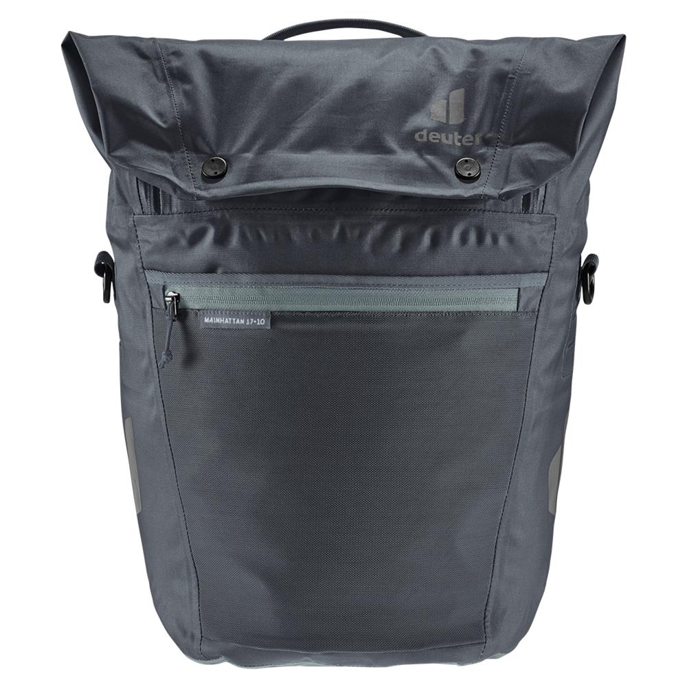 deuter Mainhattan, Fahrradtasche, graphite-shale (grau), 17L+10L, mit Bagfix-Halterung und Laptopfach