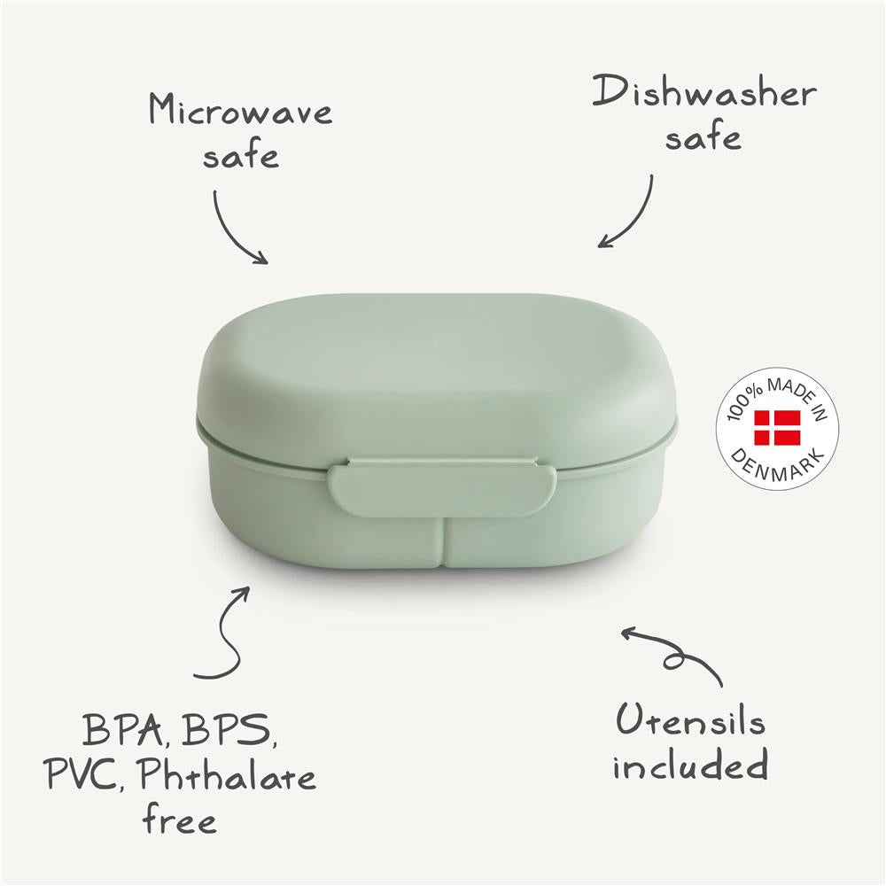 Mushie Lunchbox, Blush, Brotdose mit Löffel und Gabel, BPA-frei