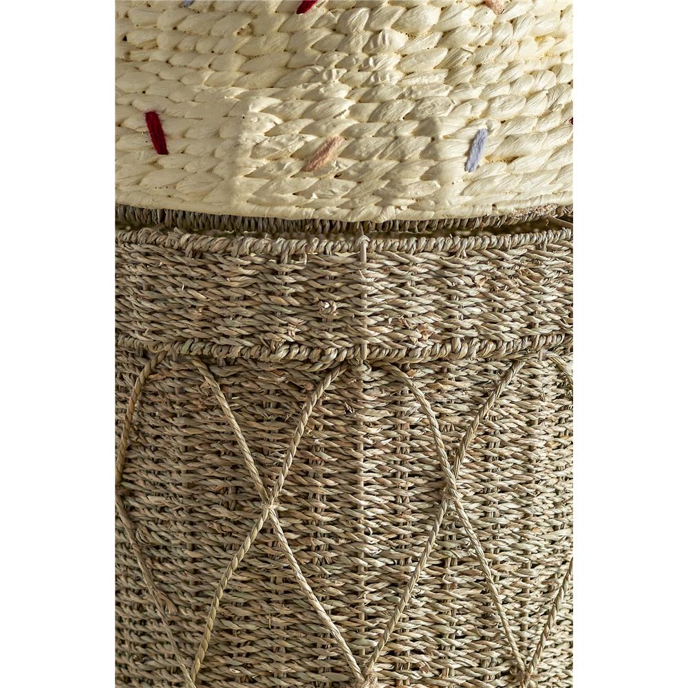 Bloomingville MINI Cillie Korb mit Deckel, 40x72cm, aus Wasserhyazinthe, in Eisform