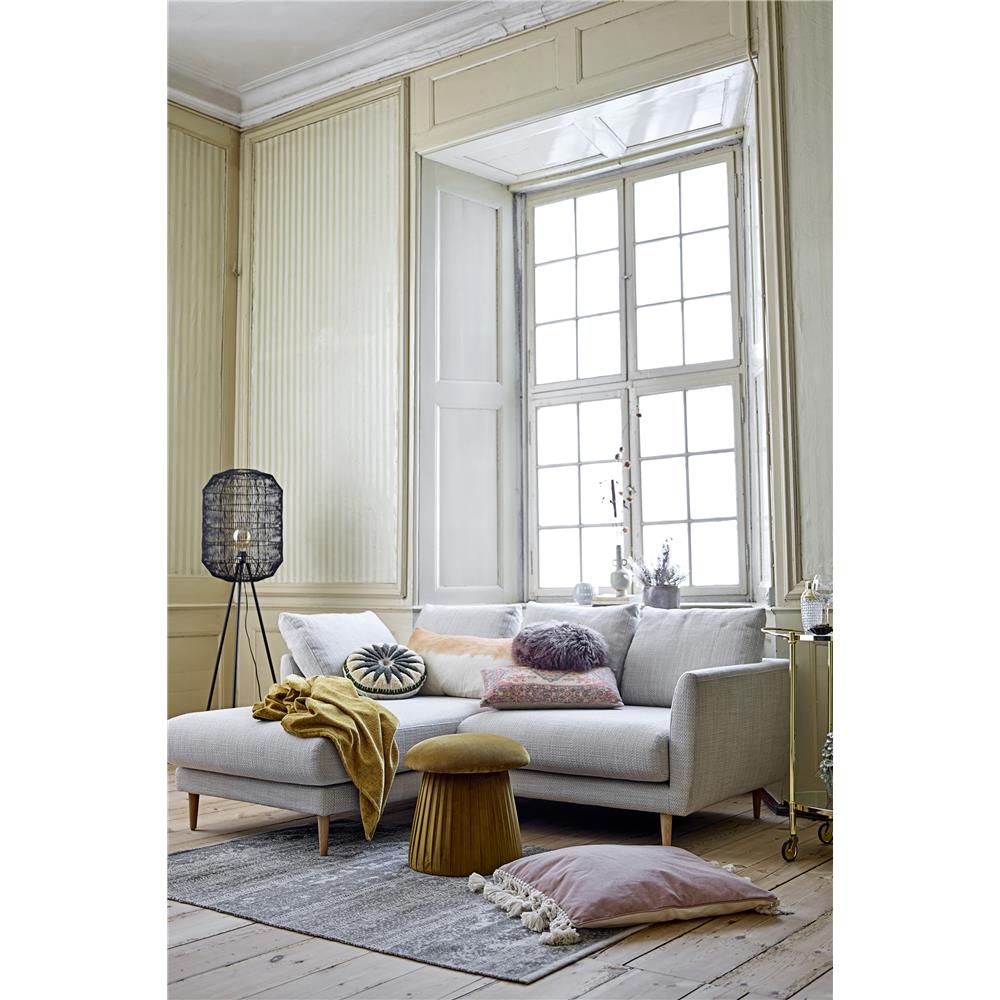 Bloomingville Roberta Hocker Braun 44x45cm Polyester Puff Sitzhocker dänisches Design