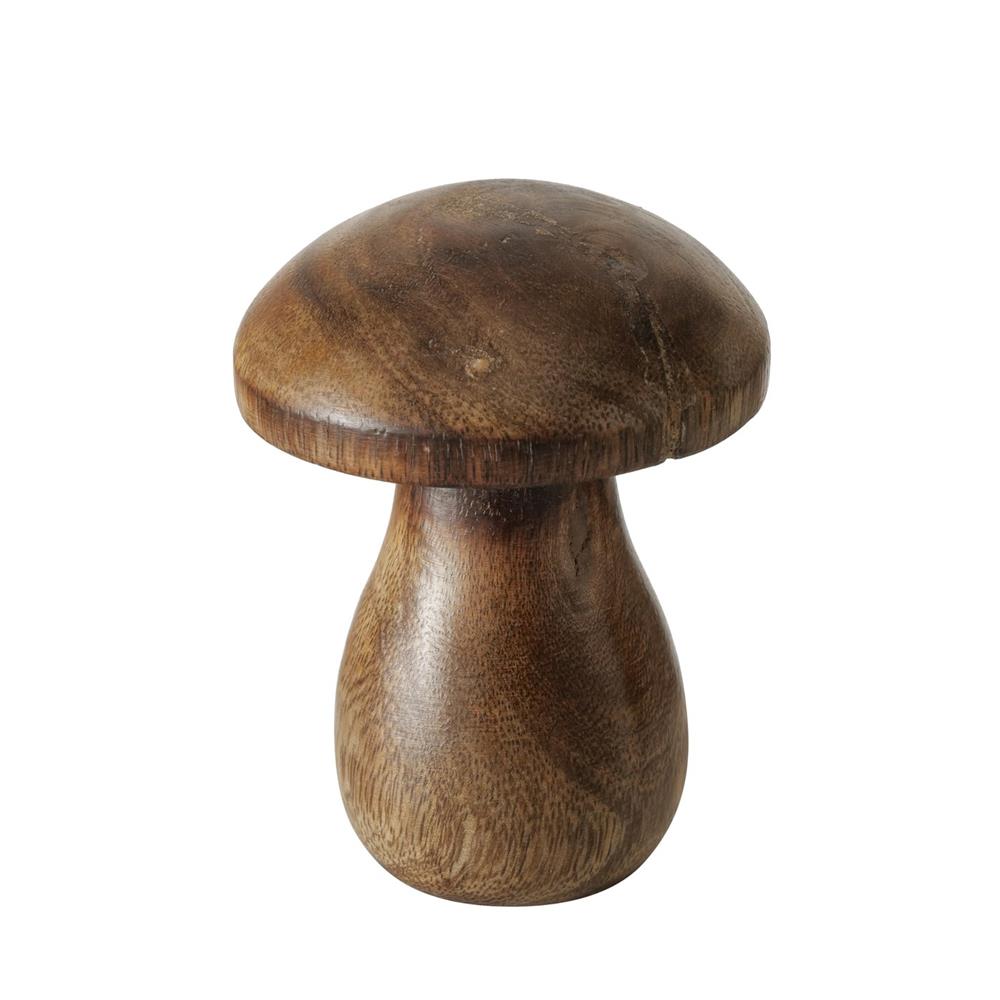 BOLTZE Dekoaufsteller Terjol, 3er Set Dekofigur Pilze in dunkelbraun aus Mangoholz