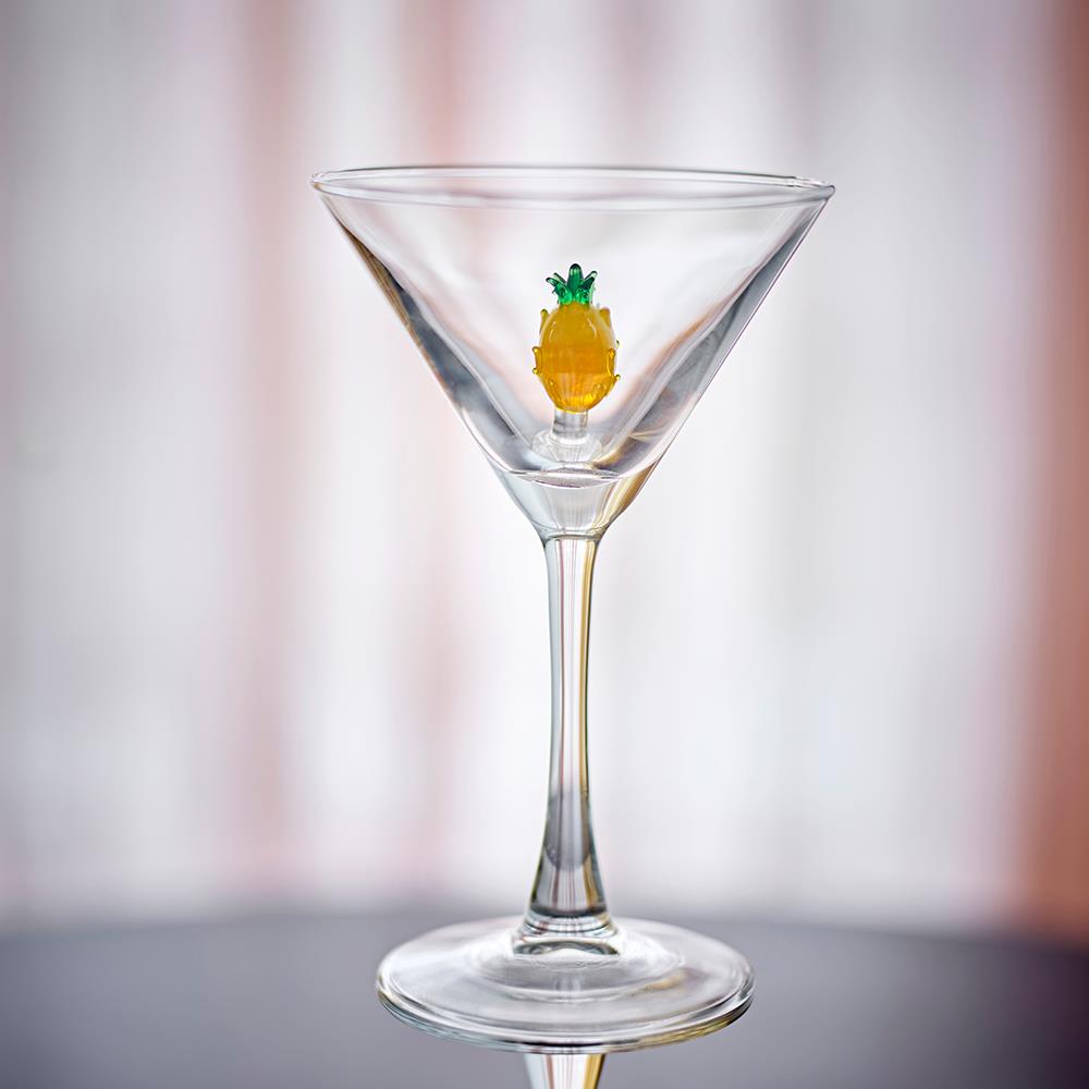 Bloomingville Misa Cocktailglas, 170 ml, aus Glas mit Ananasfigur im Inneren