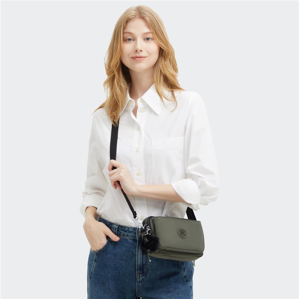Kipling ABANU MULTI, 2-in-1-Crossbody- und Bauchtasche, Green Moss (grün), Schultertasche