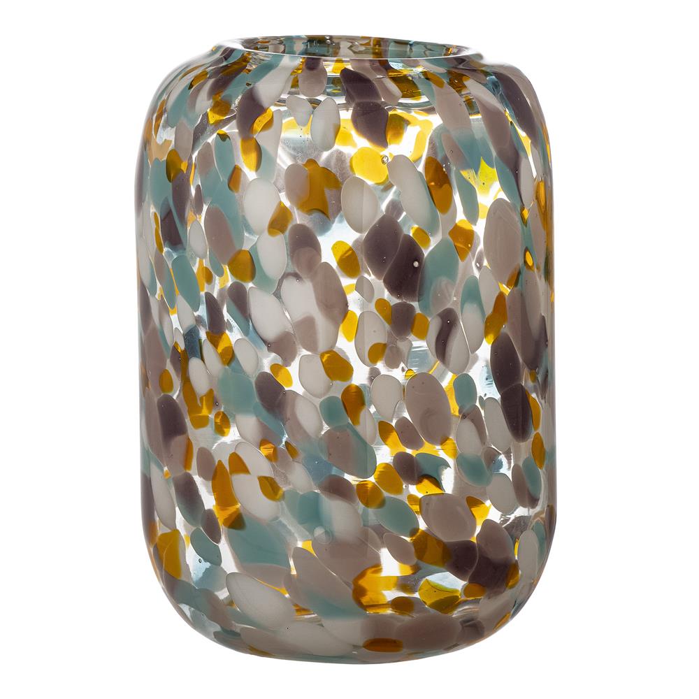 Bloomingville Vidia Vase in Orange 12x13cm aus Glas mundgeblasen