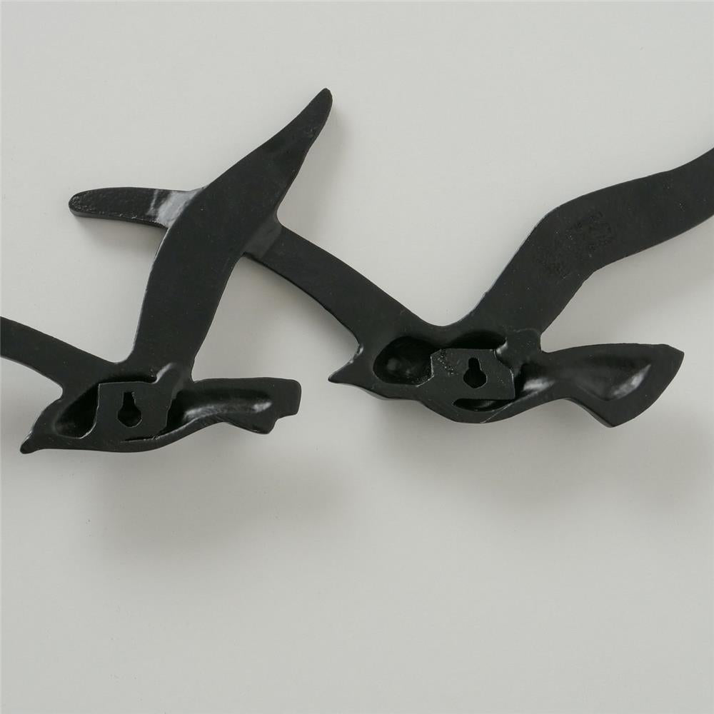 BOLTZE Wandobjekt Möwe Birdy 2er Set Schwarz Wanddeko Vögel Metall Maritimes Skandinavisches Design