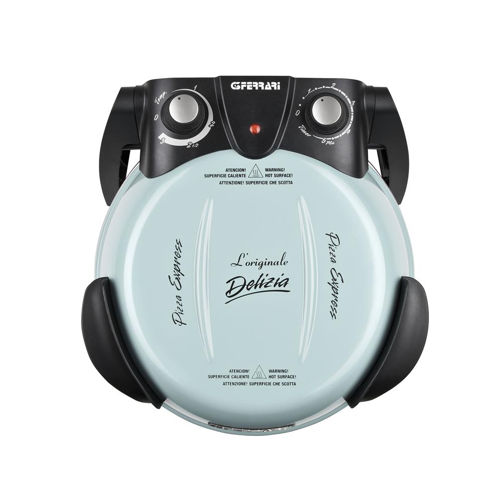 G3Ferrari elektrischer Pizzaofen Delizia 1200 W für Pizza Ø 31cm cool blue Pizzamaker mit feuerfestem Naturstein - Limitierte Edition