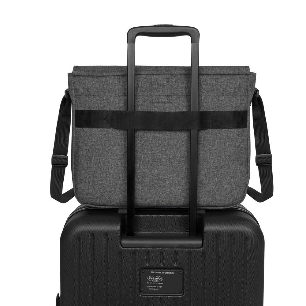 Eastpak DELEGATE +, Umhängetasche, Black Denim (grau), 20L, Laptoptasche, Messenger-Tasche