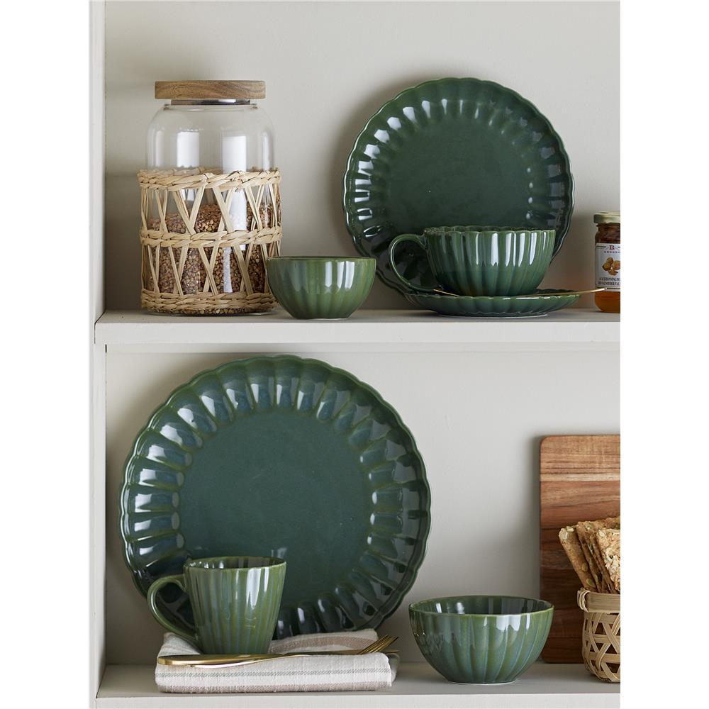 Bloomingville Latina Schale, Dunkelgrün, Steingut, 400 ml, dänisches Design