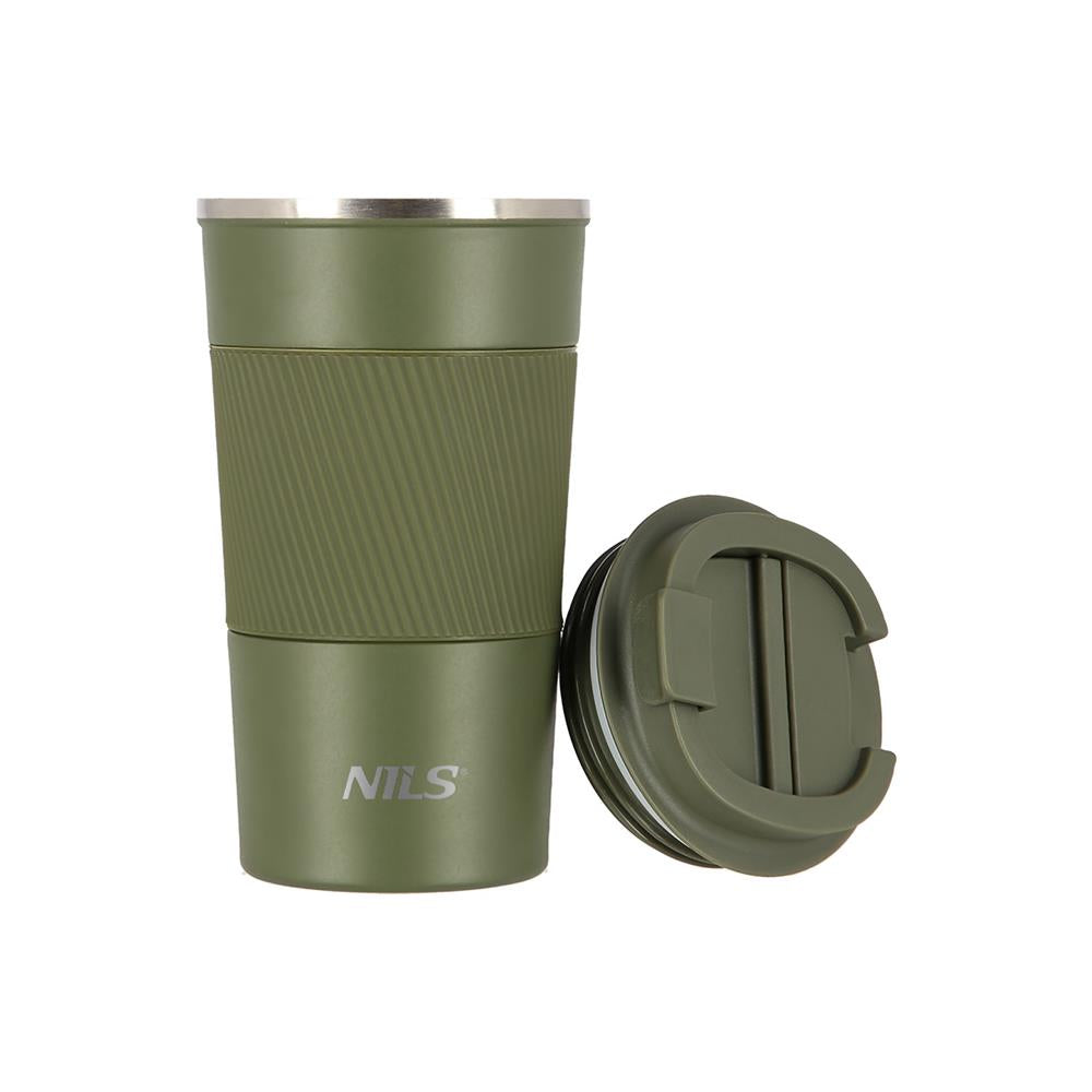 NILS Thermobecher 500 ml Edelstahl grün auslaufsicher Coffee-to-go-Becher für Camping Reisen Alltag