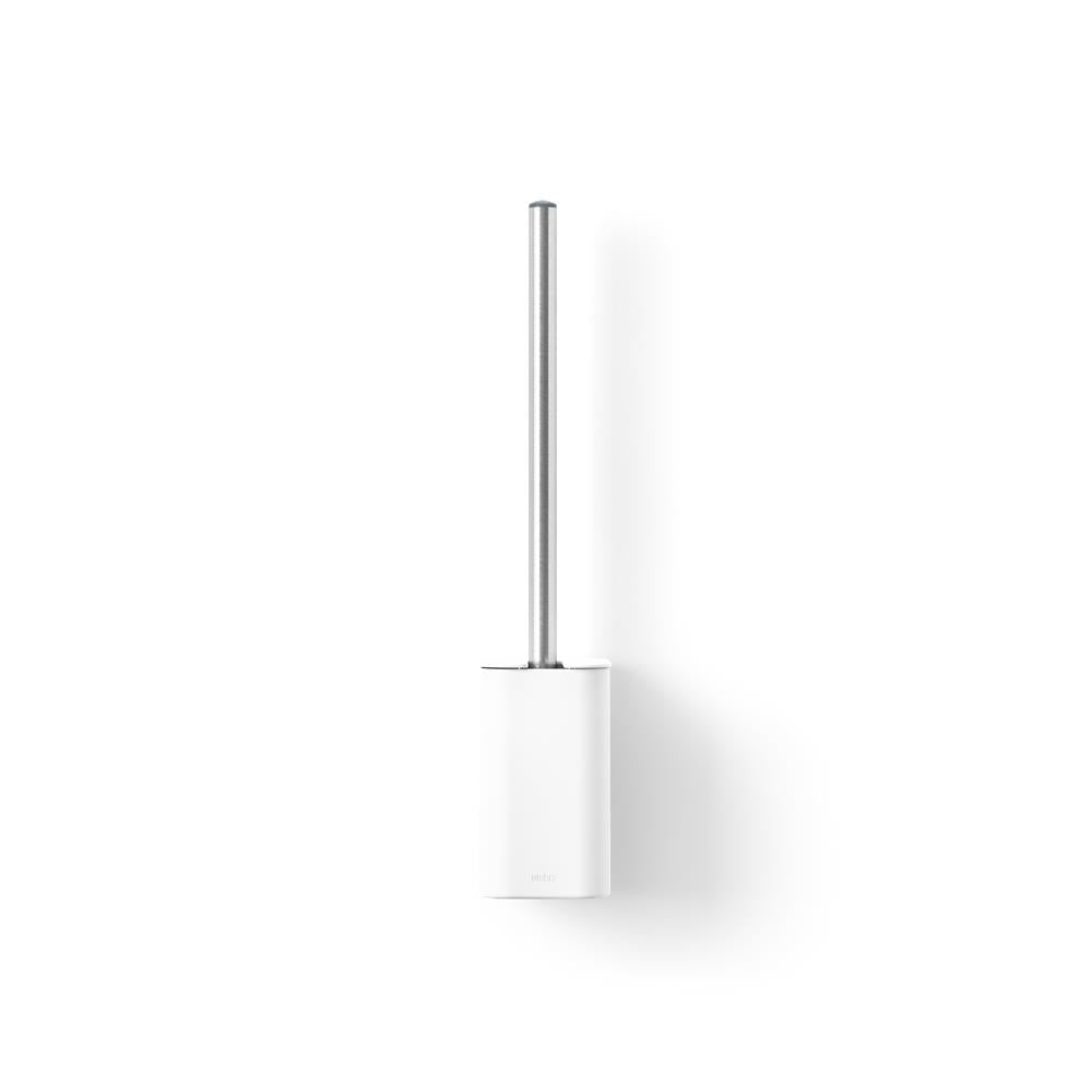 Umbra Flex Toilettenbürste mit Halterung zum Kleben für Wand- und Bodenanbringung in Weiß