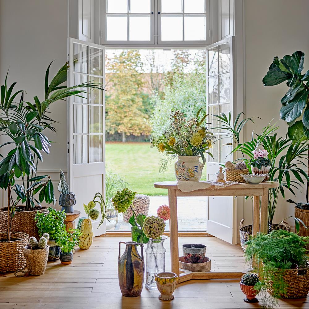 Bloomingville Limone Blumentopf Steingut gelb D16,5xH16 cm mediterranes Design