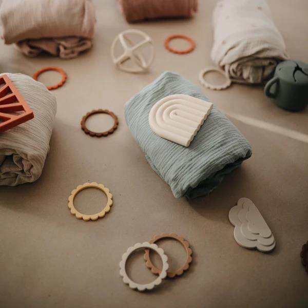 Mushie Musselin-Baby-Wickeldecke, Fog, Pucktuch aus 100% Bio-Baumwolle