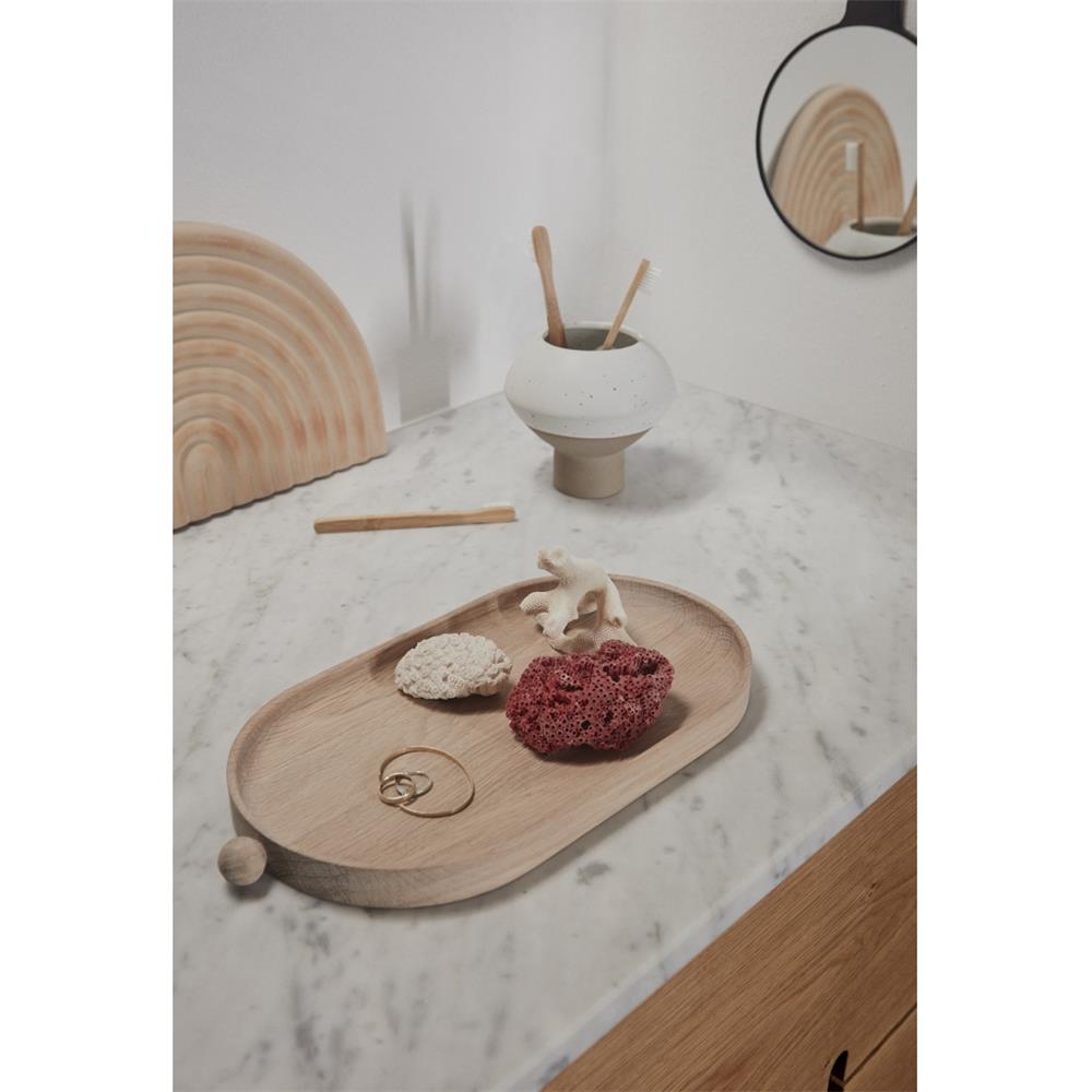OYOY Inka Holztablett Eiche 2 x 34 x 18 cm Dekotablett Tischtablett Serviertablett