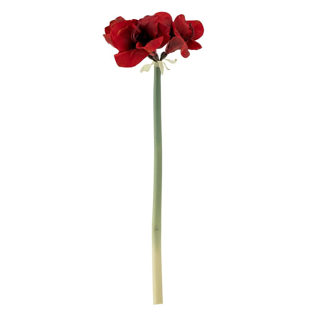 Bloomingville Amaryllis Kunstblume rot Dekoblume Blumenstiel künstliche Blumendeko für Vase