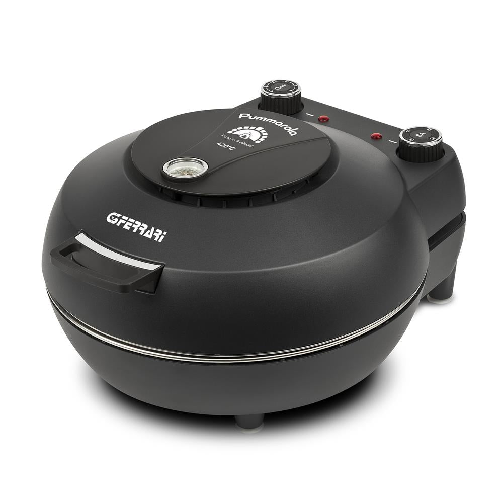 G3Ferrari Pizzaofen Pummarola bis 420 °C Temperaturanzeige und Wendestein Pizzamaker 1200W schwarz