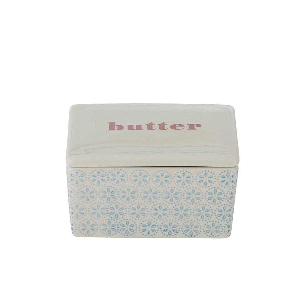 Bloomingville Patrizia Butterdose, Blau, Steingut, dänisches Design