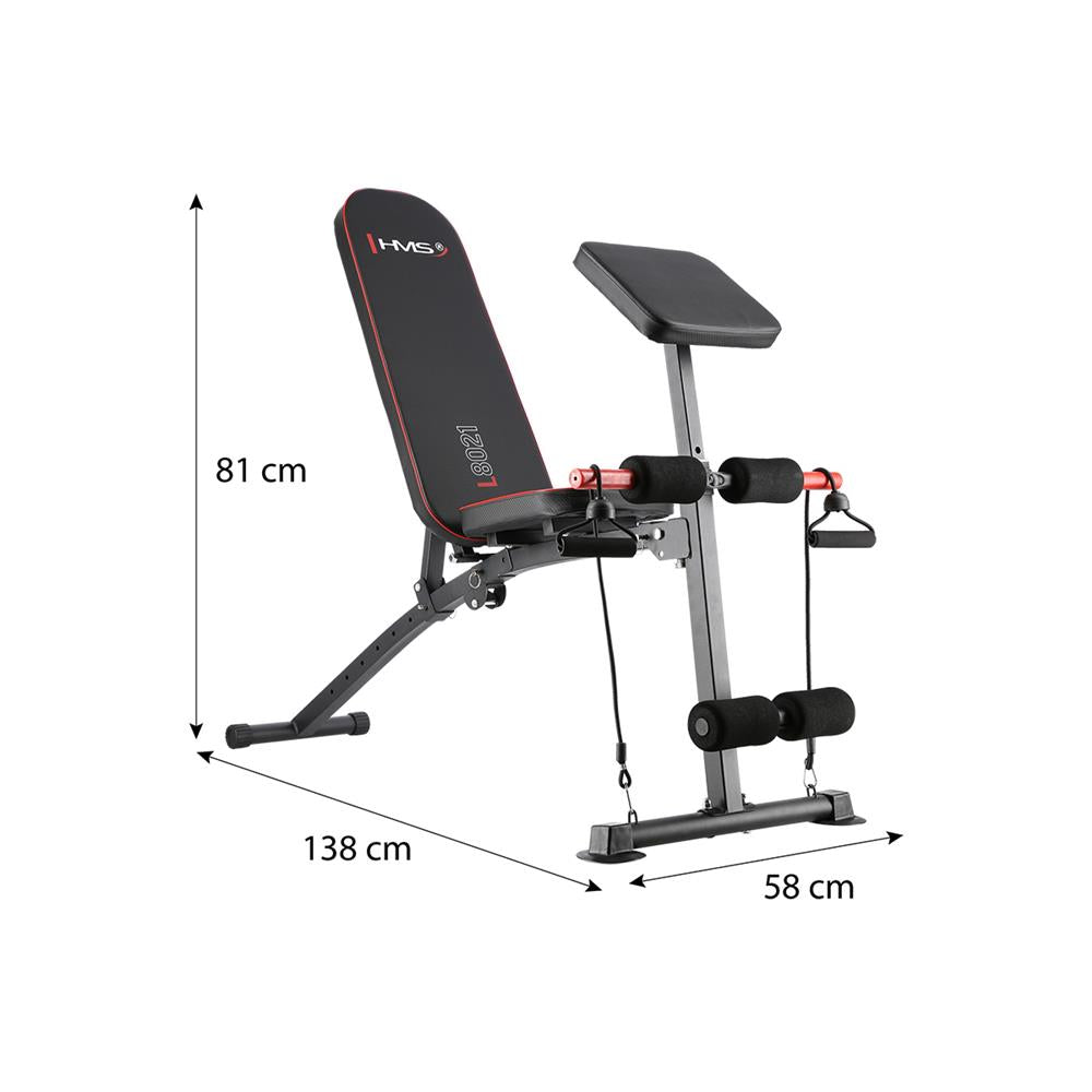 Trainingsbank mit Curlpult bis 150 kg klappbar | HMS L8021
