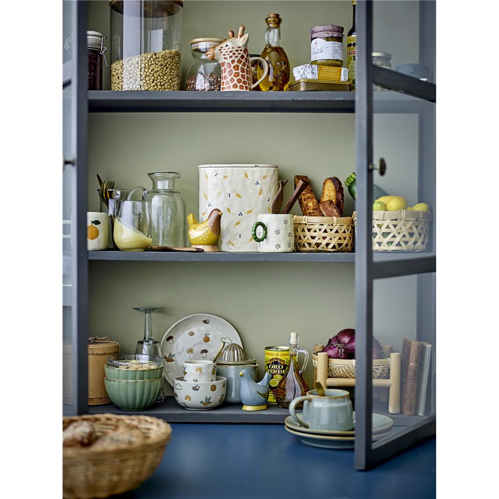 Bloomingville MINI Agnes Tasse, Weiß mit Orange, Steingut, große Kindertasse, dänisches Design