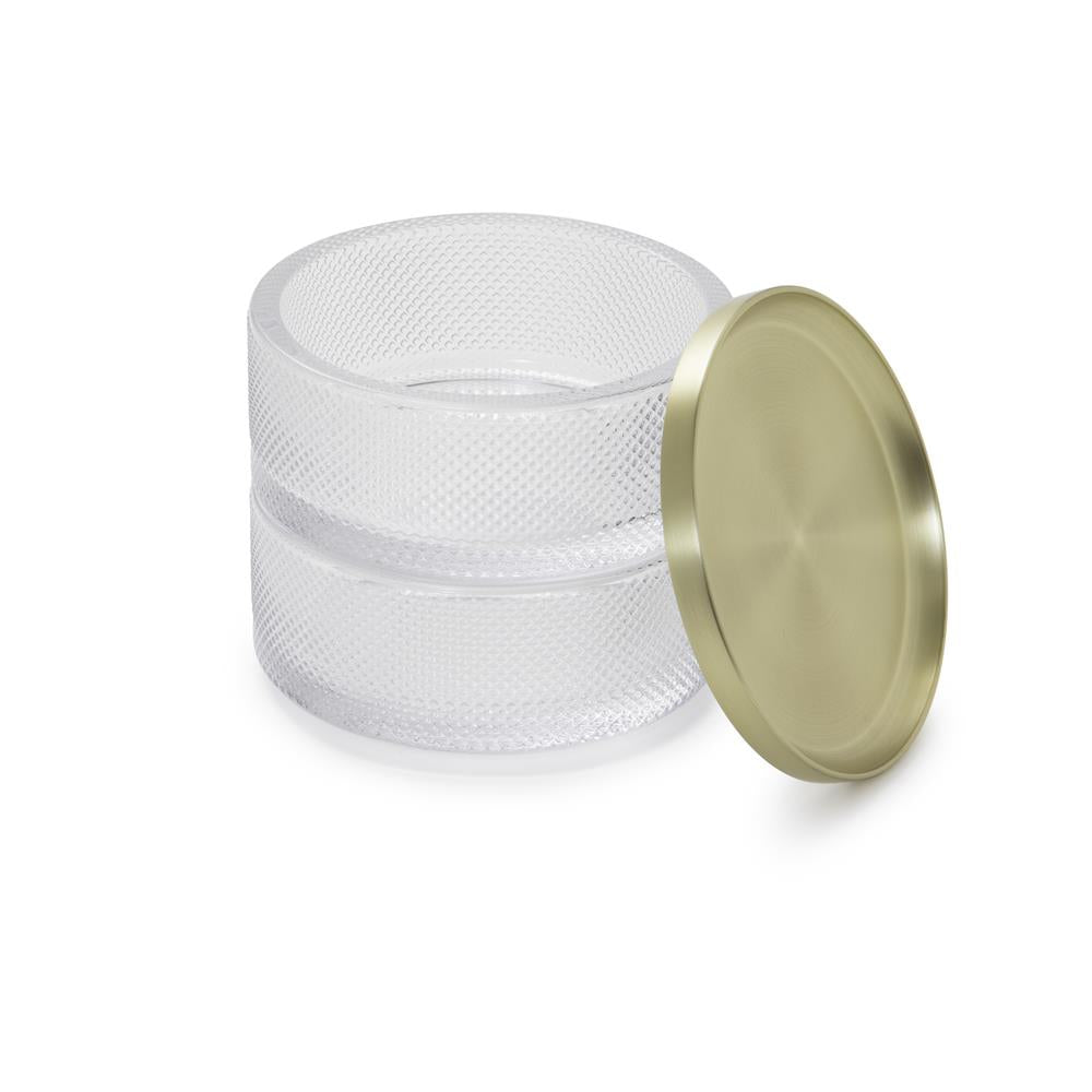 Umbra Tesora Schmuckkasten Stapelbare Schmuckdose zur Aufbewahrung Messing Glas