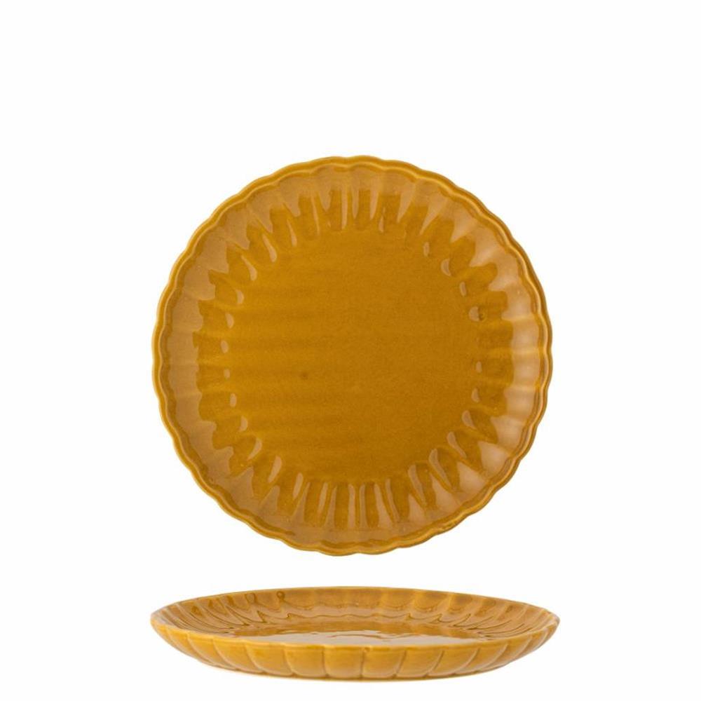Bloomingville Latina Teller, Gelb, 20 cm, Steingut, dänisches Design