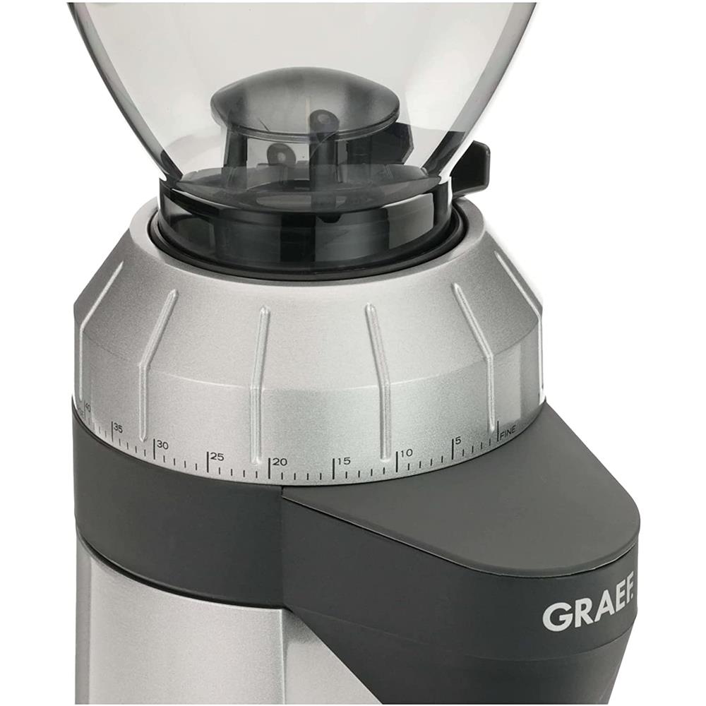 GRAEF elektrische Kaffeemühle CM 800 Silber Espressomühle Edelstahl Kegelmahlwerk
