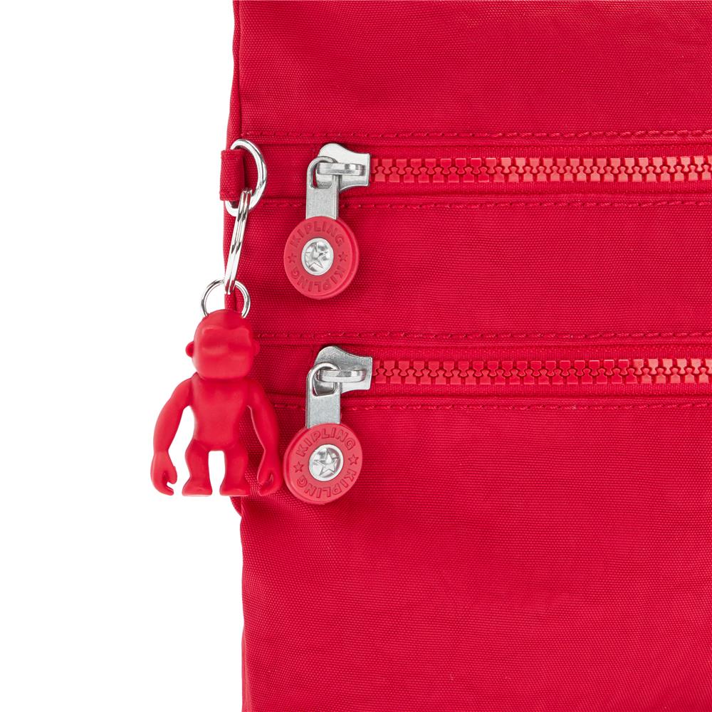Kipling ALVAR Mittelgroße Umhängetasche in Rot mit verstellbarem Schulterriemen