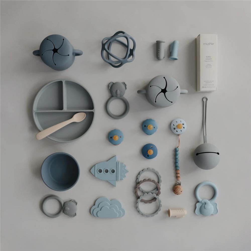 Mushie Snackbecher, Stone, aus Silikon, BPA-frei